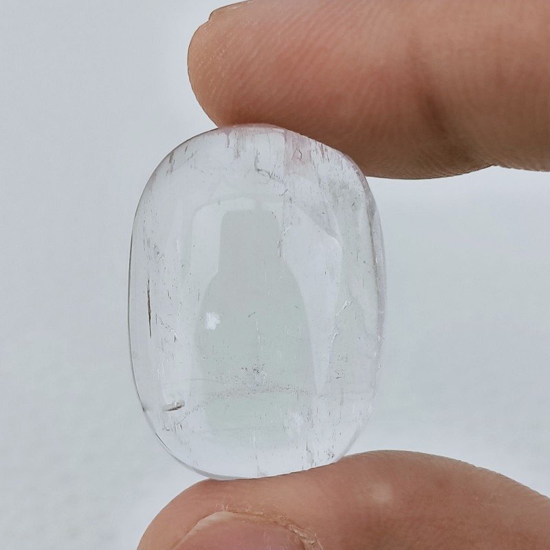 Kunzite Naturale Forma Ovale Cabochon Fatto A Mano 30X22X7mm 37,30 Carati 1pz