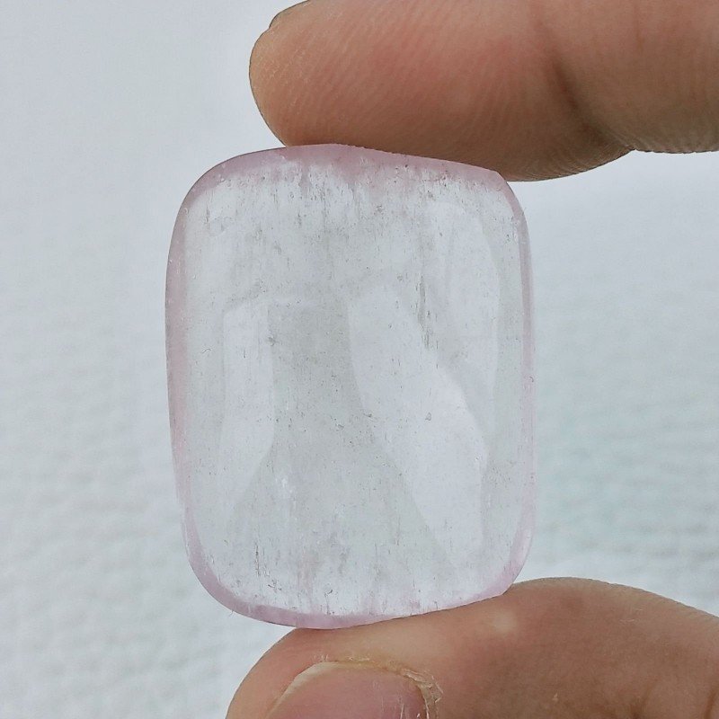 Kunzite Naturale Forma Rettangolo Cabochon Fatto A Mano 30X23X10mm 75,70 Carati 1pz