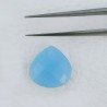 Calcedonio Azzurro Forma Goccia Briolette Fatto A Mano Sfaccettato 15X14X5mm 7,05 Carati 1pz