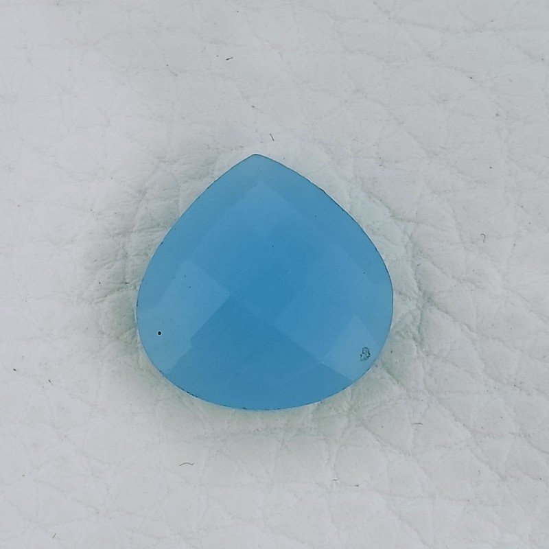 Calcedonio Azzurro Forma Goccia Briolette Fatto A Mano Sfaccettato 15X14X5mm 7,05 Carati 1pz