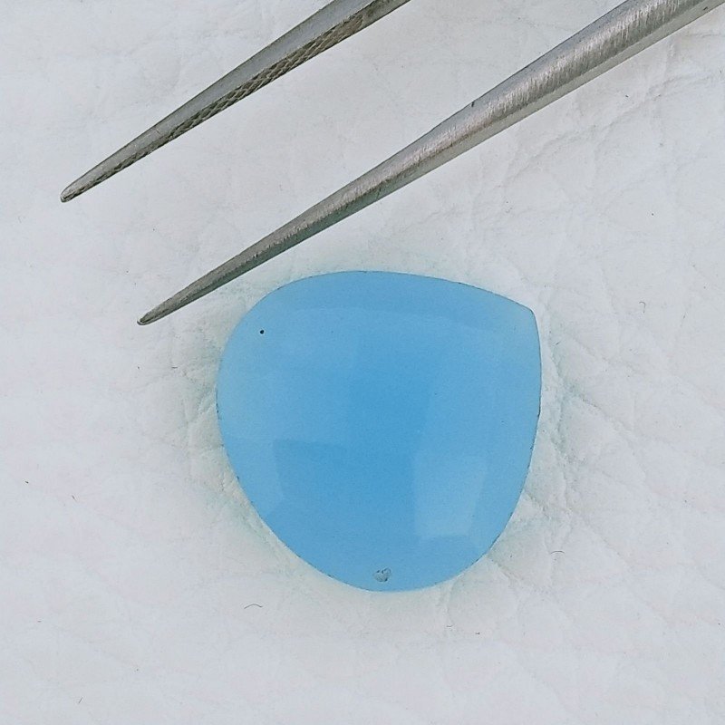Calcedonio Azzurro Forma Goccia Briolette Fatto A Mano Sfaccettato 15X14X5mm 7,05 Carati 1pz