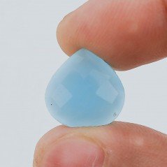 Calcedonio Azzurro Forma Goccia Briolette Fatto A Mano Sfaccettato  15X14X5mm 7,05 Carati 1pz