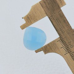 Calcedonio Azzurro Forma Goccia Briolette Fatto A Mano Sfaccettato  15X14X5mm 7,05 Carati 1pz