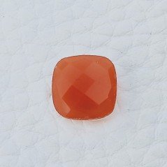 Corniola Forma Quadrato Briolette Fatto A Mano Sfaccettato  10X10X5mm 3,95 Carati 1pz