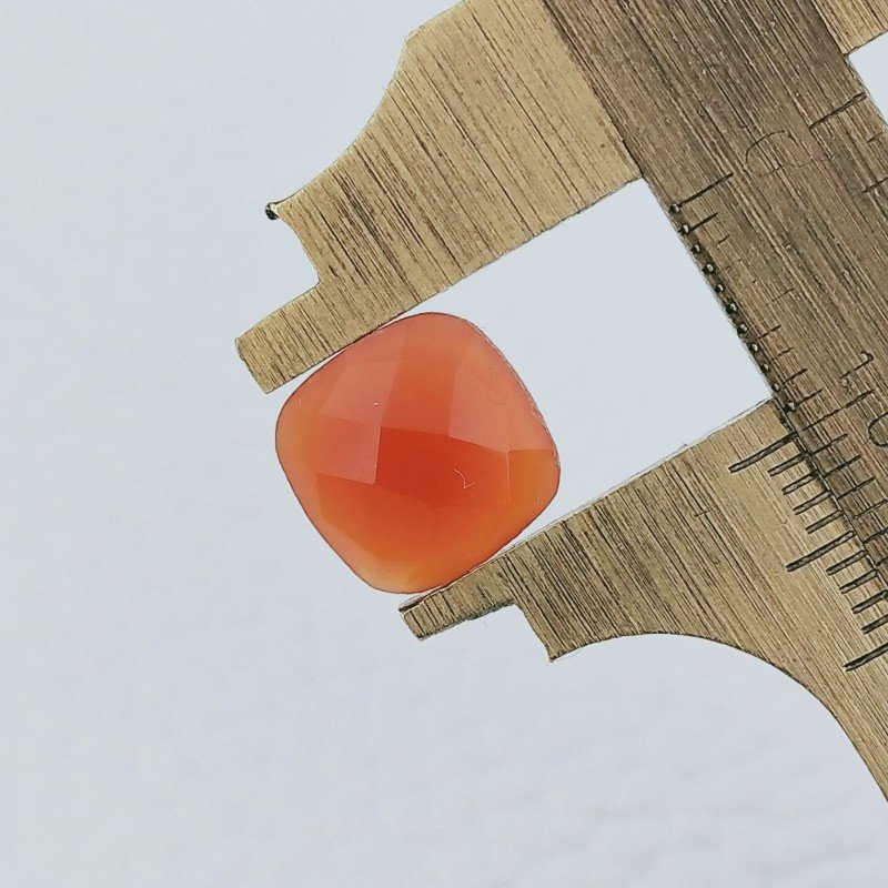 Corniola Forma Quadrato Briolette Fatto A Mano Sfaccettato 10X10X5mm 3,95 Carati 1pz
