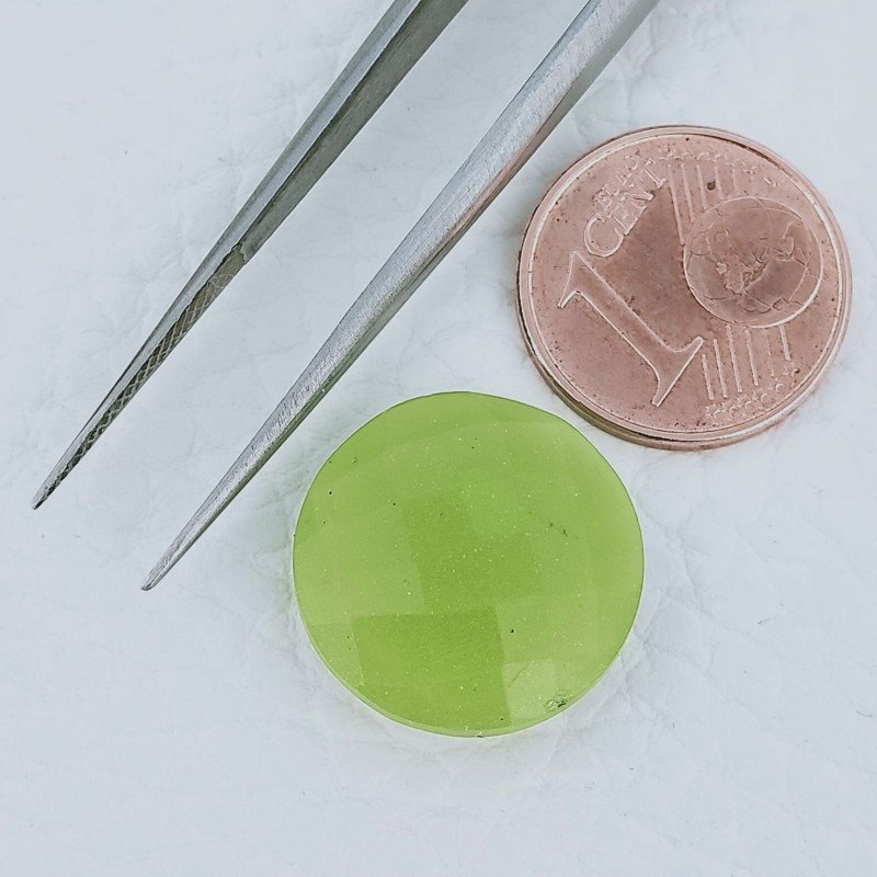 Calcedonio Lime Forma Tondo Briolette Fatto A Mano Sfaccettato 16mm 10,00 Carati 1pz