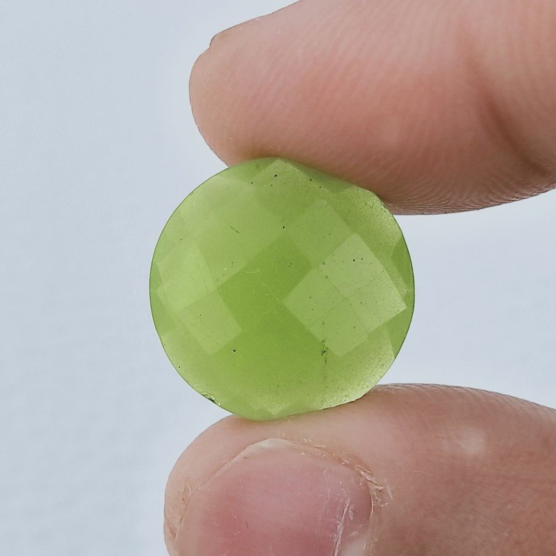 Calcedonio Lime Forma Tondo Briolette Fatto A Mano Sfaccettato 16mm 10,00 Carati 1pz