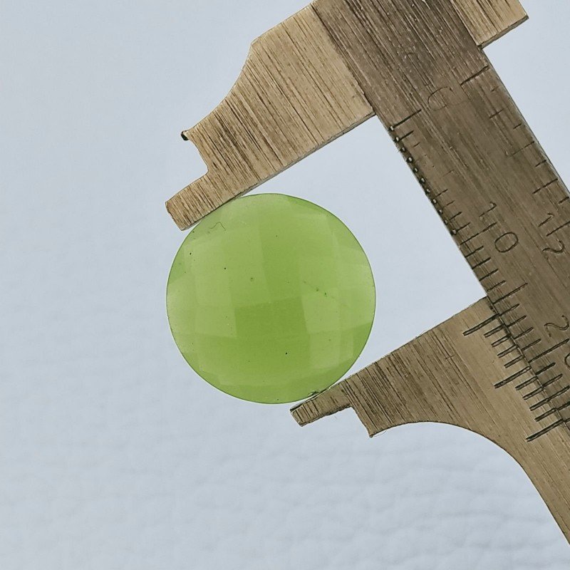Calcedonio Lime Forma Tondo Briolette Fatto A Mano Sfaccettato 16mm 10,00 Carati 1pz
