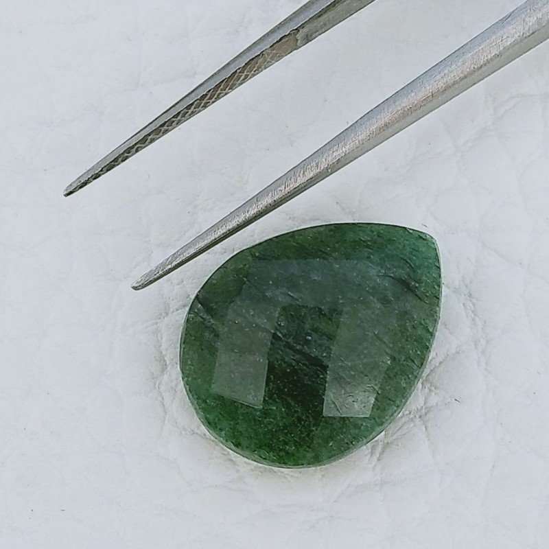Avventurina Verde Forma Goccia Briolette Sfaccettato A Mano 16X12X6mm 7,90 Carati 1pz