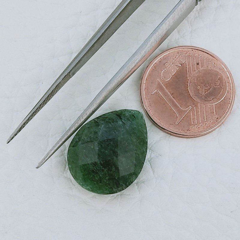 Avventurina Verde Forma Goccia Briolette Sfaccettato A Mano 16X12X6mm 7,90 Carati 1pz