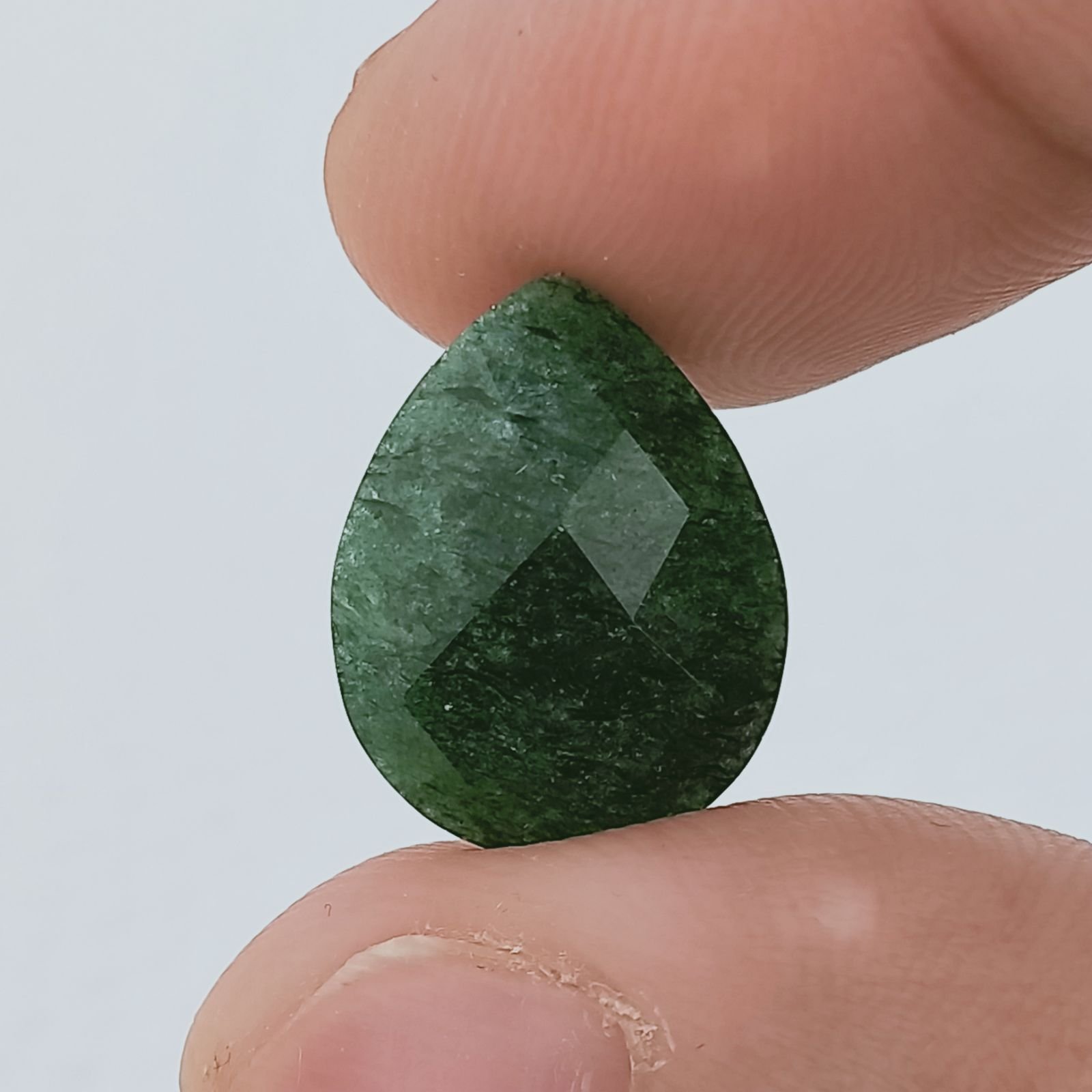 Avventurina Verde Forma Goccia Briolette Sfaccettato A Mano 16X12X6mm 7,90 Carati 1pz