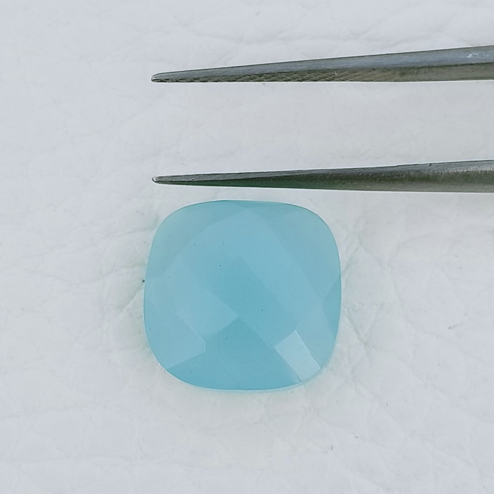 Calcedonio Forma Quadrato Briolette Fatto A Mano Sfaccettato 12X12X5mm 5,85 Carati 1pz