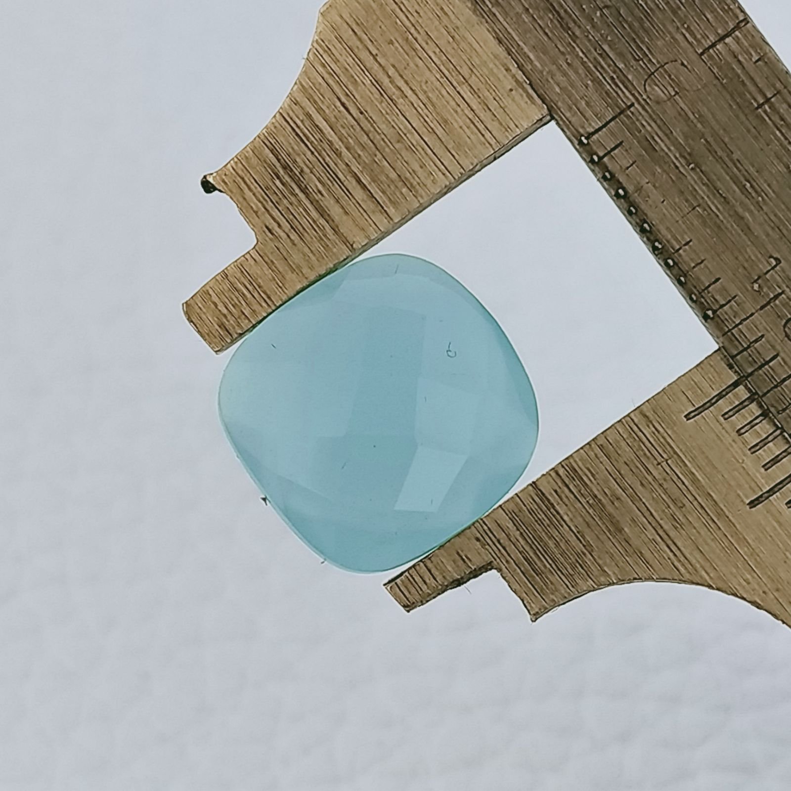 Calcedonio Forma Quadrato Briolette Fatto A Mano Sfaccettato 12X12X5mm 5,85 Carati 1pz