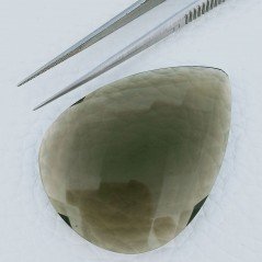 Quarzo Fume Idrotermale Forma Goccia Briolette Fatto A Mano Sfaccettato 45X35X6mm 63,00+ Carati 1pz
