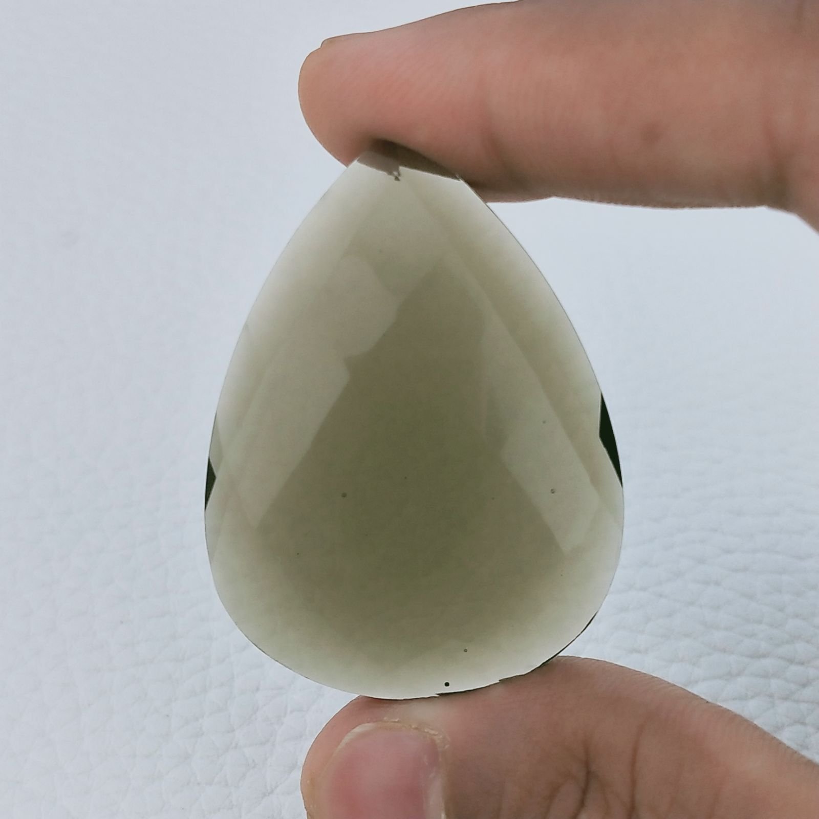 Quarzo Fume Idrotermale Forma Goccia Briolette Fatto A Mano Sfaccettato 45X35X6mm 63,00+ Carati 1pz
