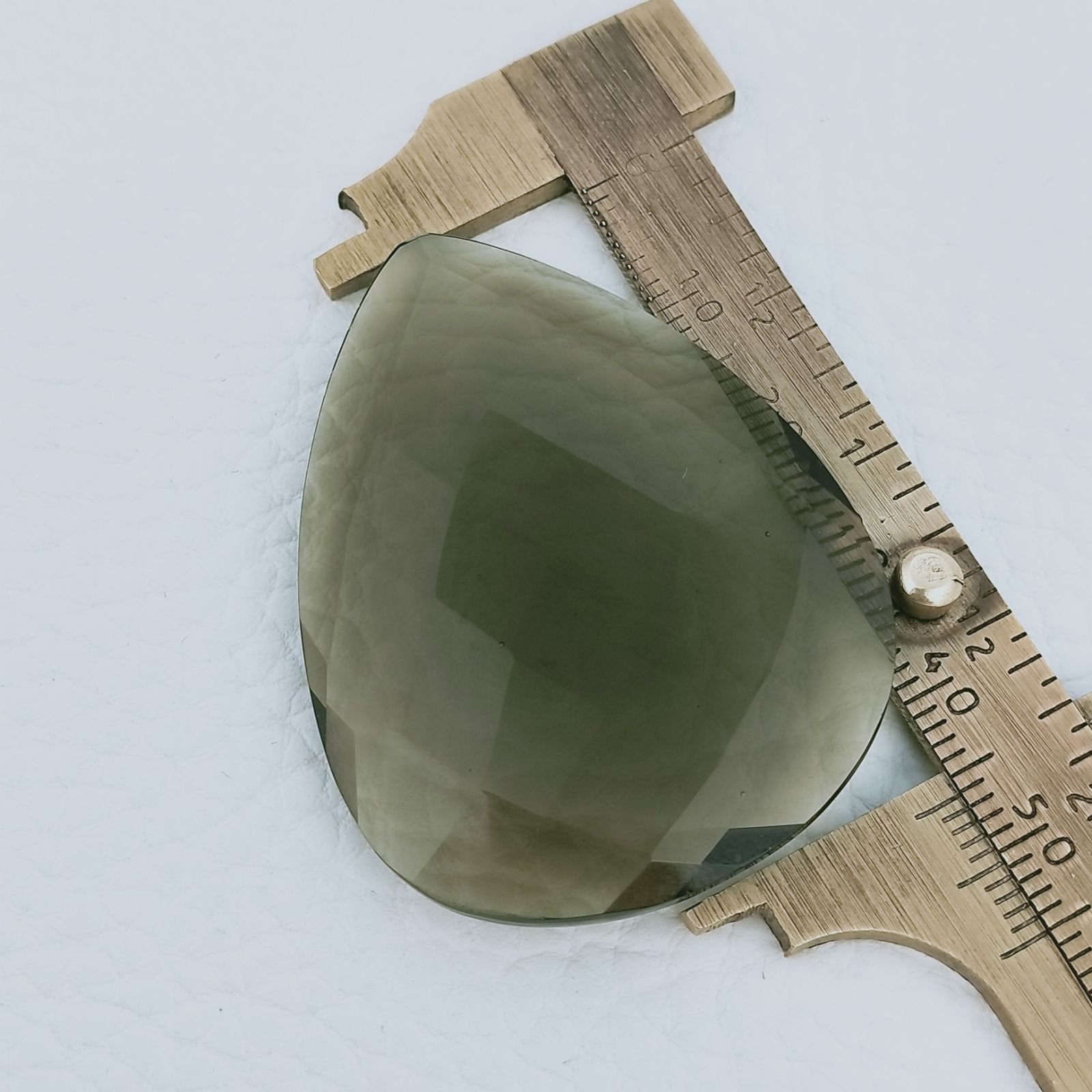 Quarzo Fume Idrotermale Forma Goccia Briolette Fatto A Mano Sfaccettato 45X35X6mm 63,00+ Carati 1pz