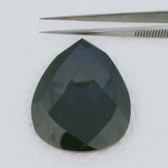 Onice Nera (A) Forma Goccia Briolette Fatto A Mano Sfaccettato 46X35X7mm 73,20 Carati 1pz