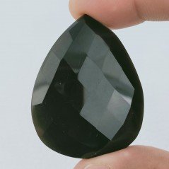 Onice Nera (A) Forma Goccia Briolette Fatto A Mano Sfaccettato 46X35X7mm 73,20 Carati 1pz