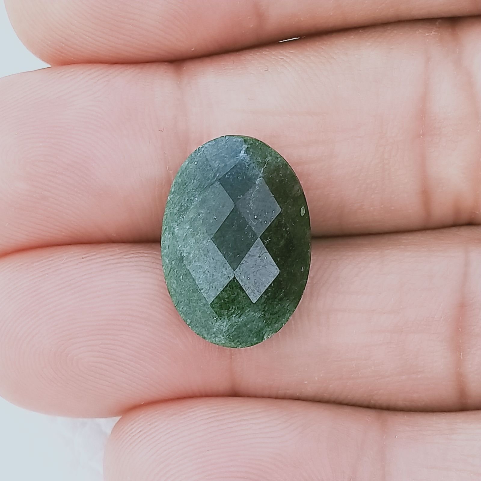 Avventurina Verde Forma Ovale Sfaccettato Fatto A Mano 12X18X6mm 10,60 Carati 1pz