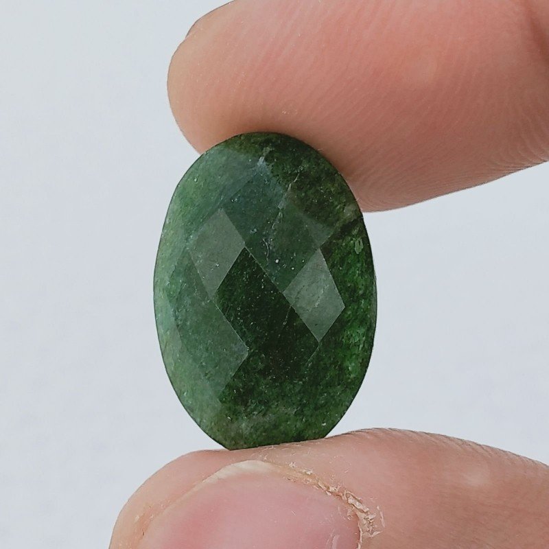 Avventurina Verde Forma Ovale Sfaccettato Fatto A Mano 12X18X6mm 10,60 Carati 1pz