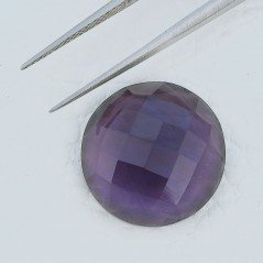 Ametista Africana Idrotermale Forma Tondo Sfaccettato Fatto A Mano 18X18X7mm 14,70 Carati 1pz