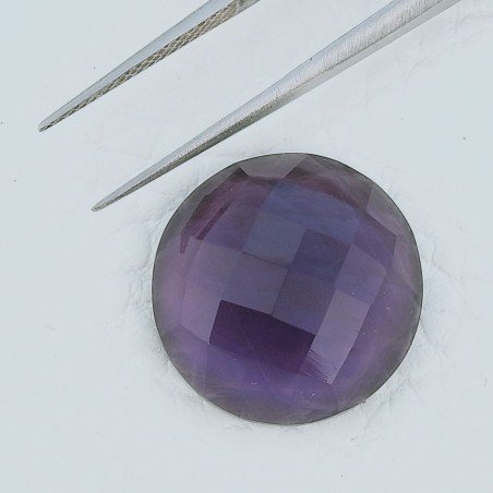 Ametista Africana Idrotermale Forma Tondo Sfaccettato Fatto A Mano 18X18X7mm 14,70 Carati 1pz