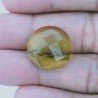 Topazio Giallo Idrotermale Forma Tondo Sfaccettato Fatto A Mano 18X18X7mm 15,30 Carati 1pz