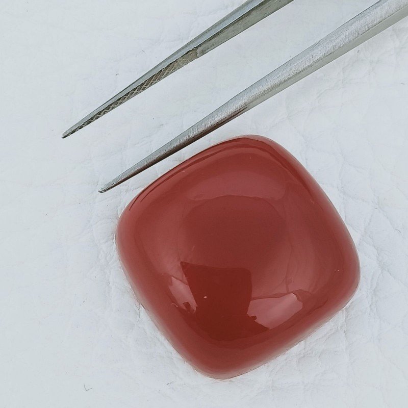 Quarzo Rosso Idrotermale Forma Cuscino Cabochon Fatto A Mano 20X20X9mm 33,80 Carati 1pz