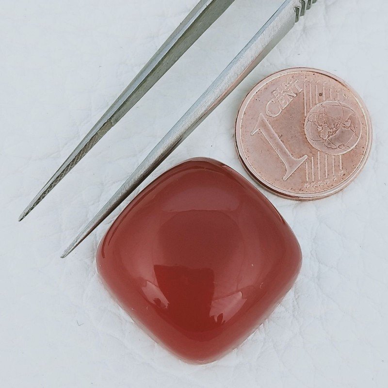 Quarzo Rosso Idrotermale Forma Cuscino Cabochon Fatto A Mano 20X20X9mm 33,80 Carati 1pz