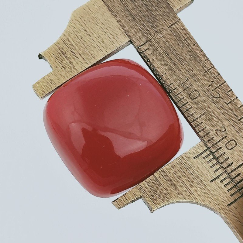 Quarzo Rosso Idrotermale Forma Cuscino Cabochon Fatto A Mano 20X20X9mm 33,80 Carati 1pz