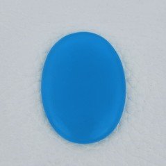 Calcedonio Turchese Idrotermale Forma Ovale Cabochon Fatto A Mano 38X28X4mm 42,75 Carati 1pz