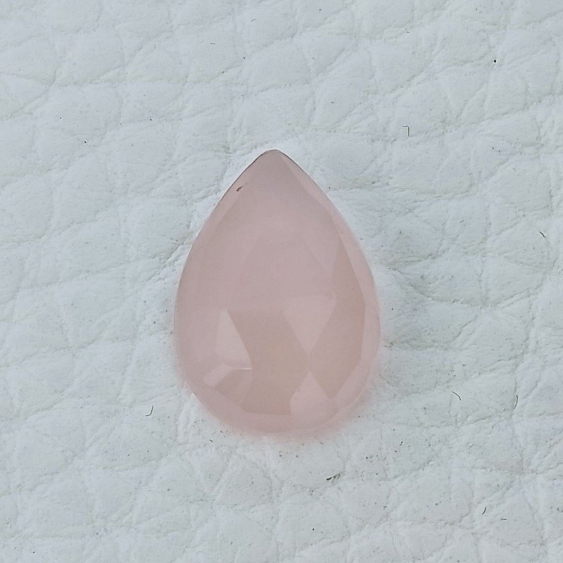 Calcedonio Rosa Forma Goccia Briolette Fatto A Mano Sfaccettato 10X14X4mm 4,35 Carati 1pz
