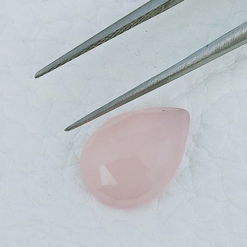 Calcedonio Rosa Forma Goccia Briolette Fatto A Mano Sfaccettato 10X14X4mm 4,35 Carati 1pz