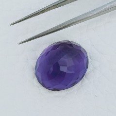 Ametista Africana Idrotermale Forma Ovale Sfaccettato A Mano Gemma Sciolta 16X14X9mm 14,60 Carati 1pz