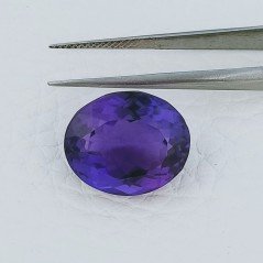 Ametista Africana Idrotermale Forma Ovale Sfaccettato A Mano Gemma Sciolta 16X14X9mm 14,60 Carati 1pz