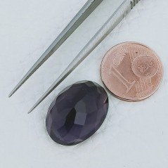 Ametista Africana Idrotermale Forma Ovale Sfaccettato A Mano Gemma Sciolta 13X18X9mm 12,65 Carati 1pz