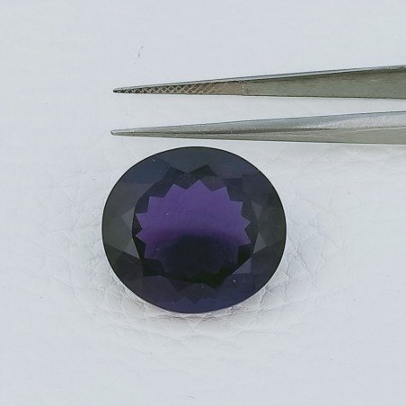 Ametista Africana Idrotermale Forma Ovale Sfaccettato A Mano Gemma Sciolta 19X18X10mm 21,40 Carati 1pz