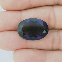 Ametista Africana Idrotermale Forma Ovale Sfaccettato A Mano Gemma Sciolta 22X16X9mm 19,35 Carati 1pz