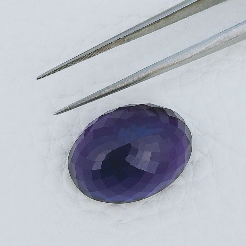 Ametista Africana Idrotermale Forma Ovale Sfaccettato A Mano Gemma Sciolta 20X14X10mm 20,50 Carati 1pz