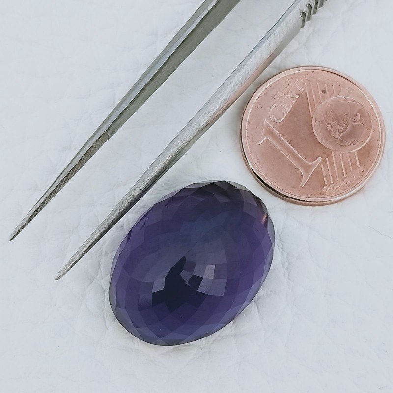 Ametista Africana Idrotermale Forma Ovale Sfaccettato A Mano Gemma Sciolta 20X14X10mm 20,50 Carati 1pz