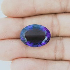 Ametista Africana Idrotermale Forma Ovale Sfaccettato A Mano Gemma Sciolta 20X14X10mm 20,50 Carati 1pz