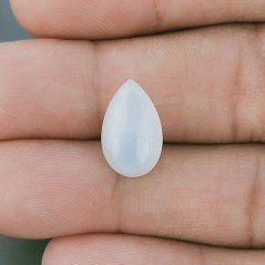 Pietra Di Luna Bianca (Adularia) Idrotermale Forma Ovale Cabochon Fatto A Mano 14X9X5mm 4,90 Carati 1pz