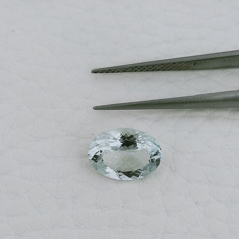 Acquamarina Forma Ovale Sfaccettato A Mano Gemma Sciolta 10X7,50X4mm 2,10 Carati 1pz