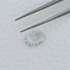 Gemma Sciolta di Acquamarina, Taglio Ovale Sfaccettato a Mano, 10x7,50x4 mm, 2,10 ct