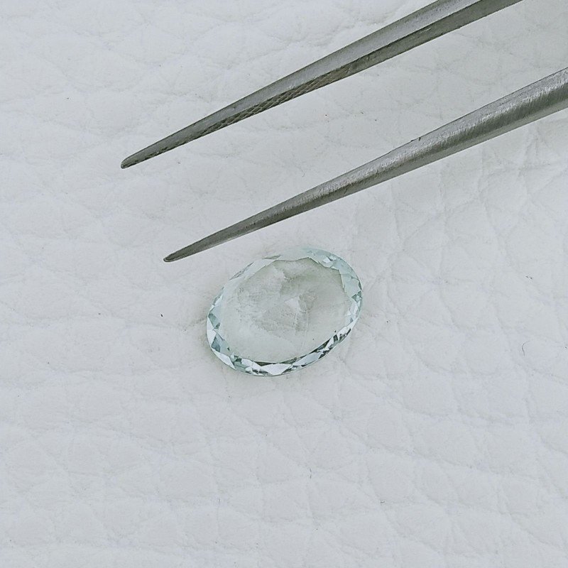 Acquamarina Forma Ovale Sfaccettato A Mano Gemma Sciolta 10X7,50X4mm 2,10 Carati 1pz