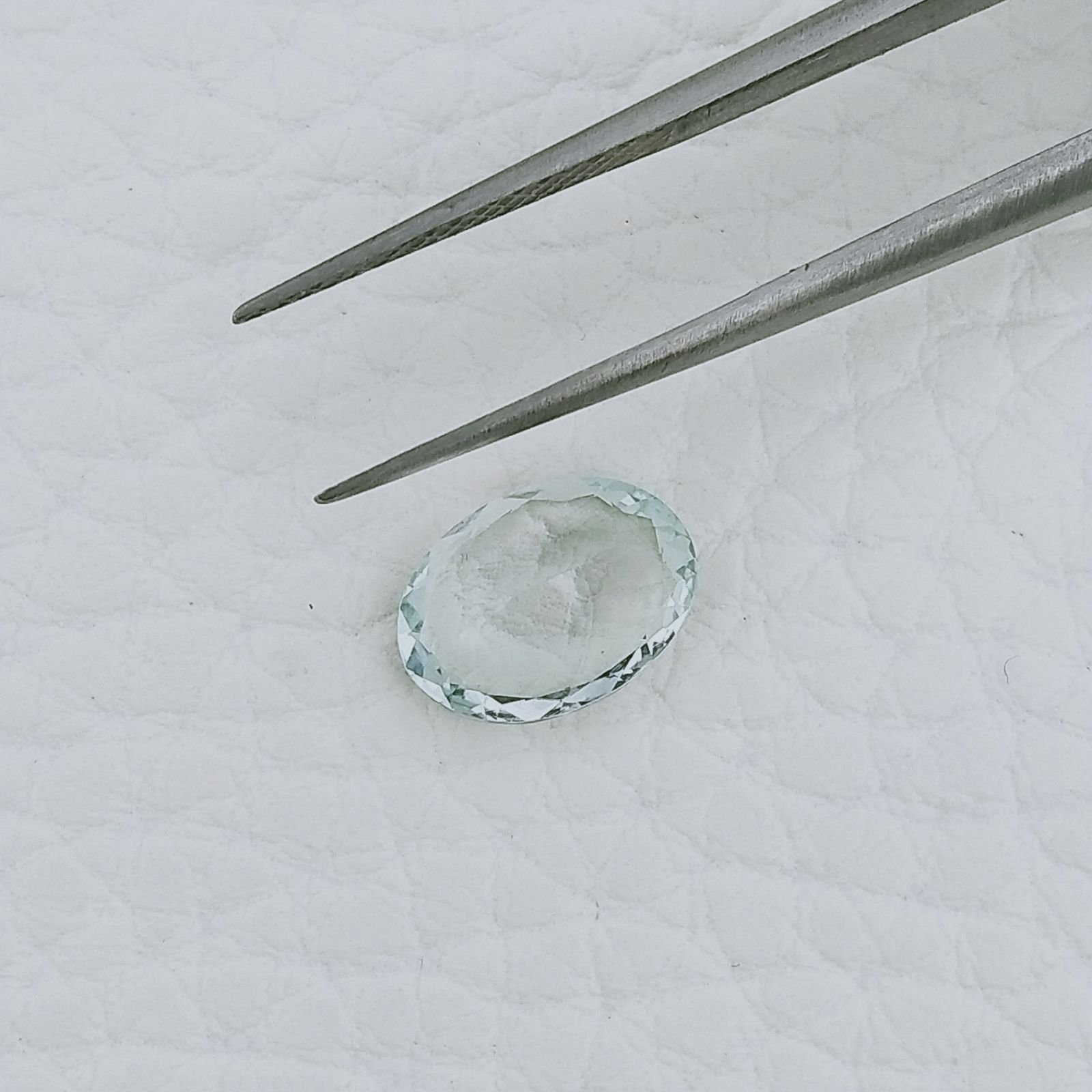 Acquamarina Forma Ovale Sfaccettato A Mano Gemma Sciolta 10X7,50X4mm 2,10 Carati 1pz