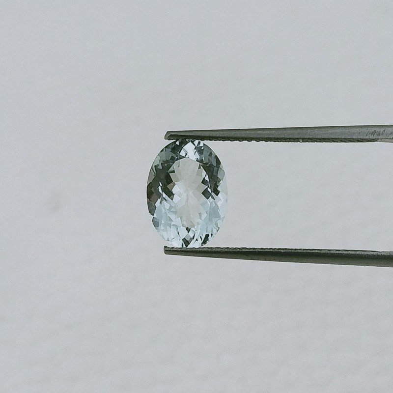Acquamarina Forma Ovale Sfaccettato A Mano Gemma Sciolta 10X7,50X4mm 2,10 Carati 1pz