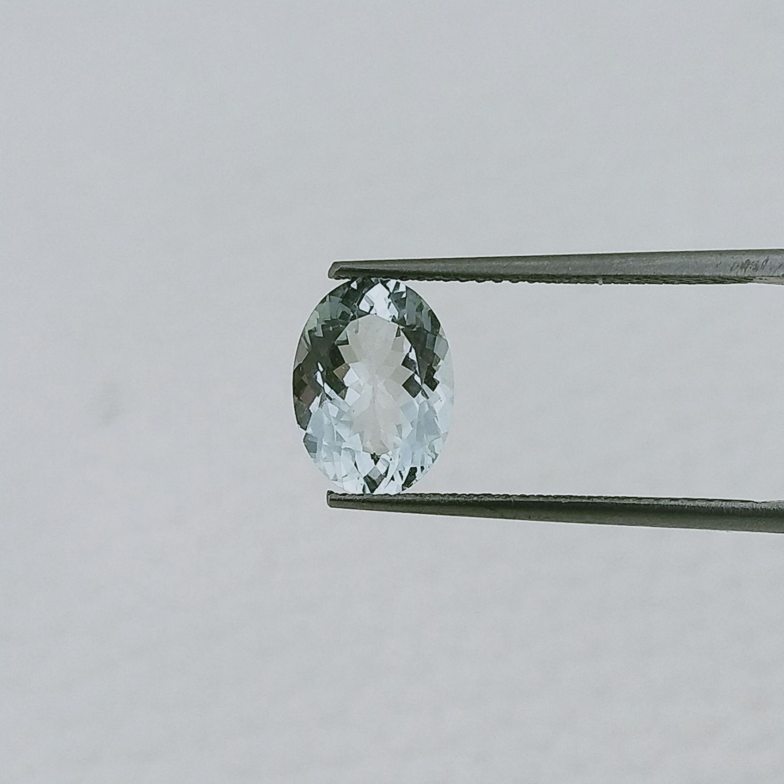Acquamarina Forma Ovale Sfaccettato A Mano Gemma Sciolta 10X7,50X4mm 2,10 Carati 1pz