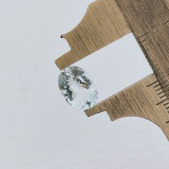 Gemma Sciolta di Acquamarina, Taglio Ovale Sfaccettato a Mano, 10x7,50x4 mm, 2,10 ct