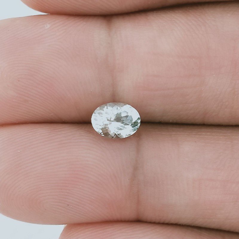 Acquamarina Forma Ovale Sfaccettato A Mano Gemma Sciolta 7X5X3mm 0,65 Carati 1pz